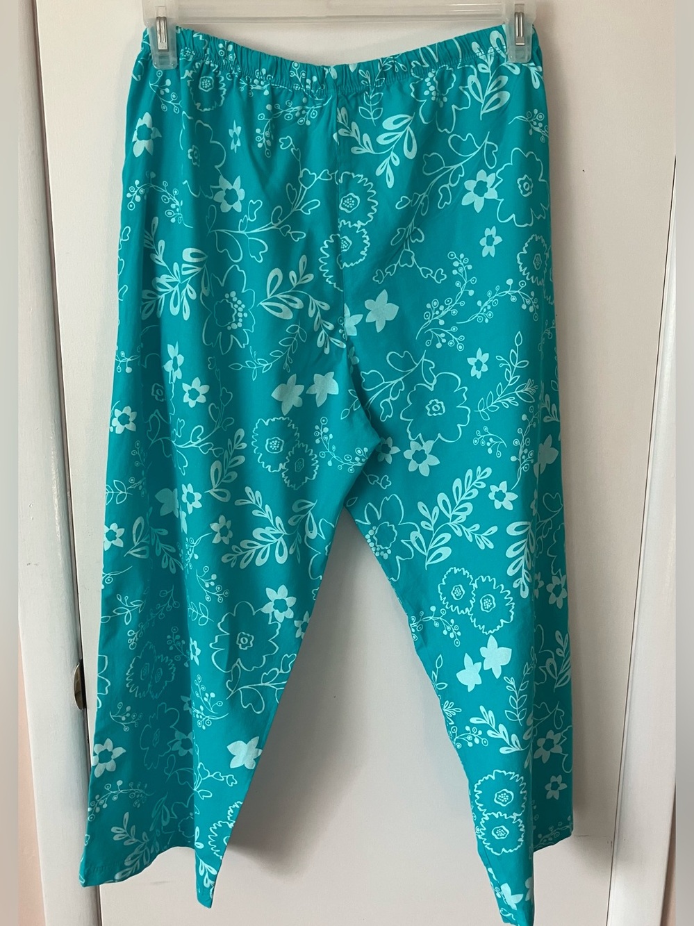 fresh produce Turquoise Floral Cotton Summer Capris